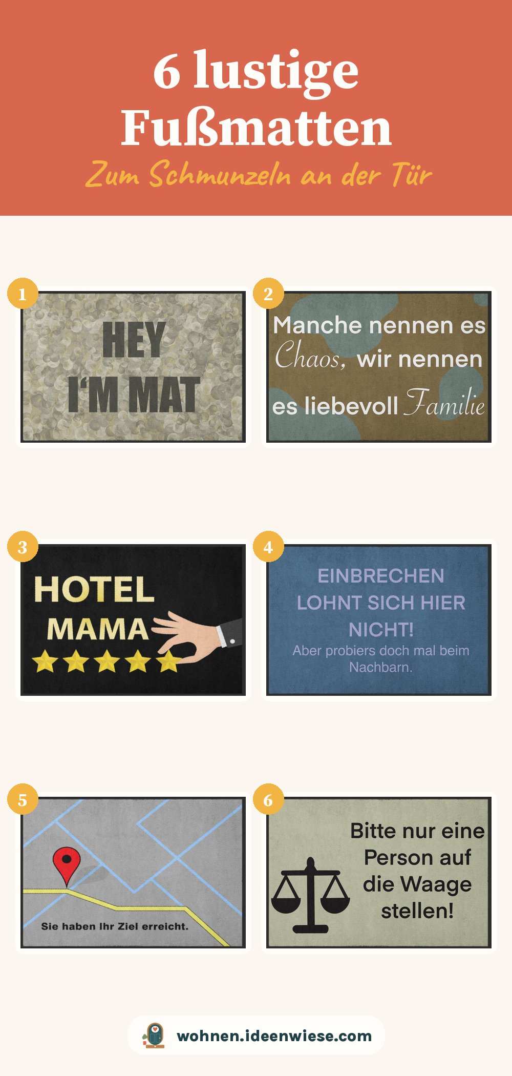 6 lustige Fußmatten, die jeden Besuch zum Lachen bringen