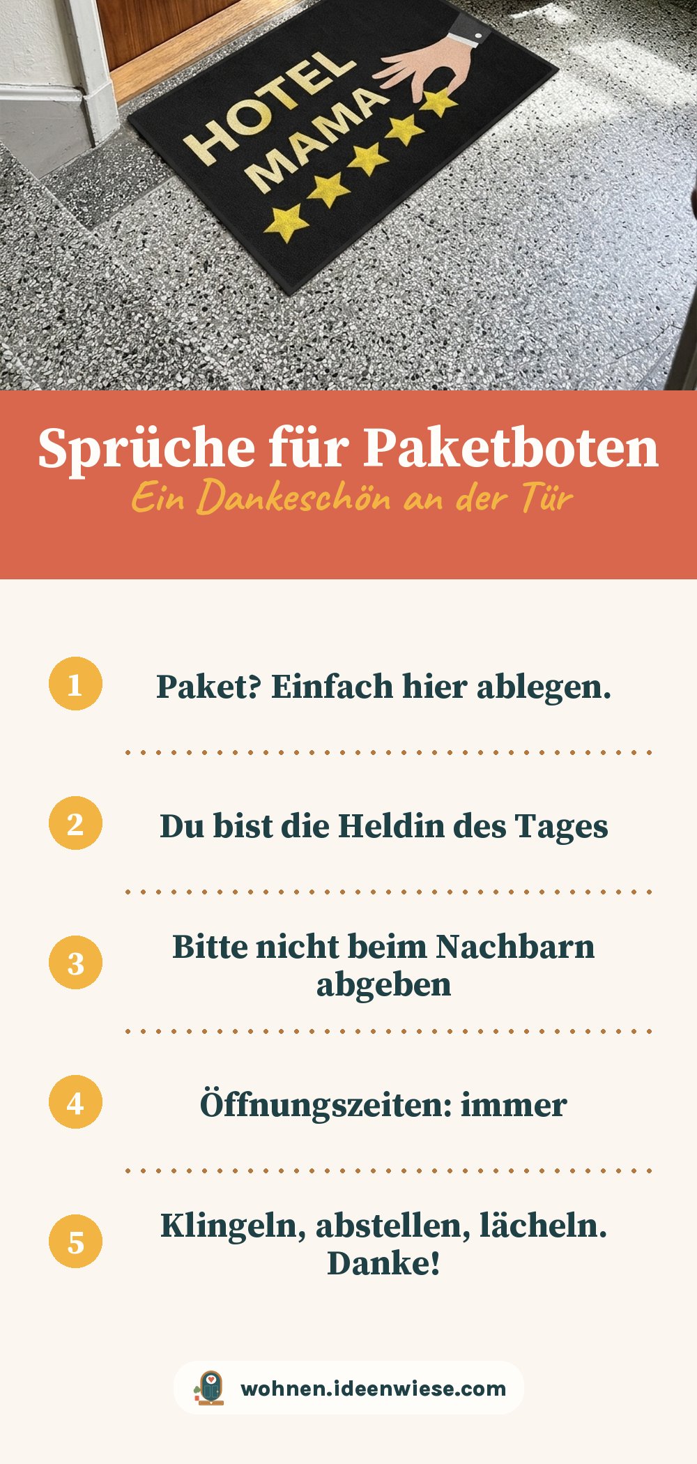 Fußmatte Sprüche für Paketboten und Lieferdienst