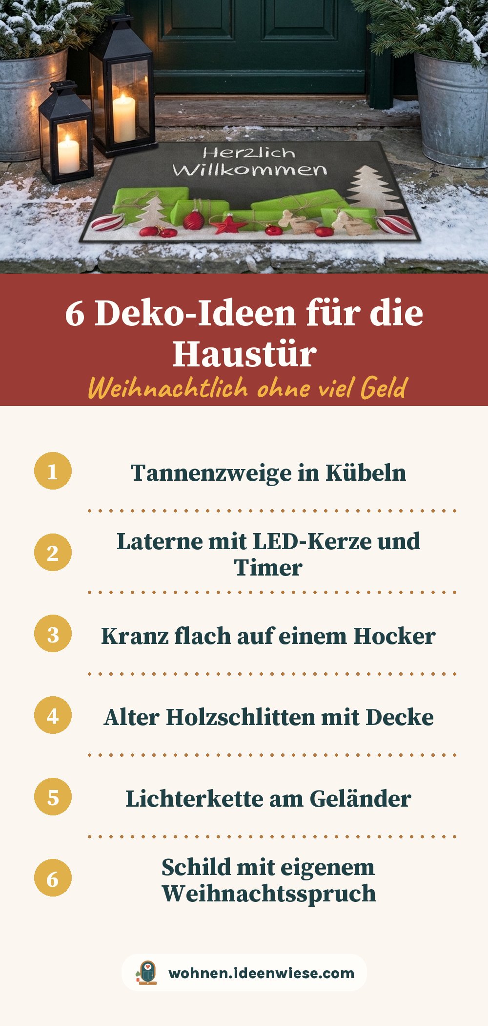 Eingangsbereich weihnachtlich dekorieren: 6 schnelle Ideen