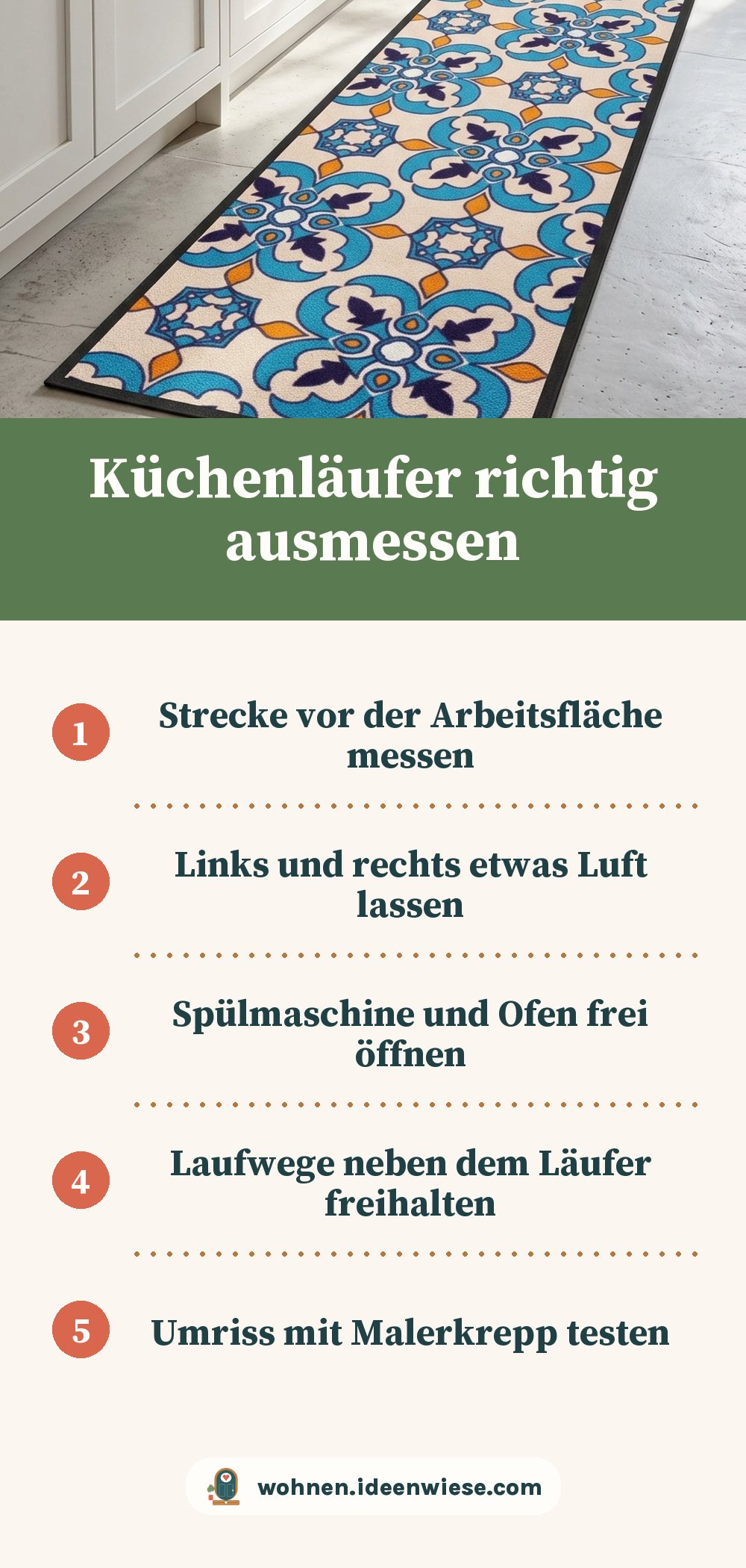 Läufer Küche: richtige Größe in 5 einfachen Schritten