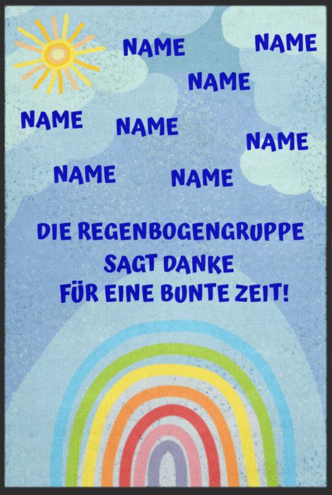 Kita-Matte „Die Regenbogengruppe sagt Danke“