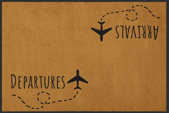 Fußmatte „Arrivals“ und „Departures“