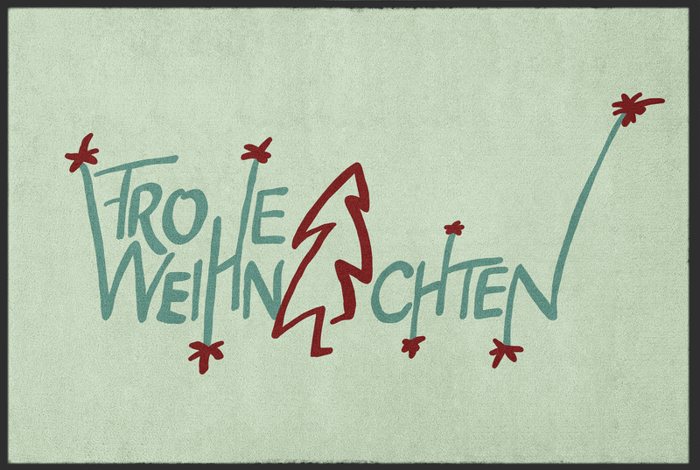 Fußmatte „Frohe Weihnachten“ in Mint