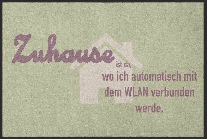 Fußmatte „Zuhause“ mit WLAN-Spruch