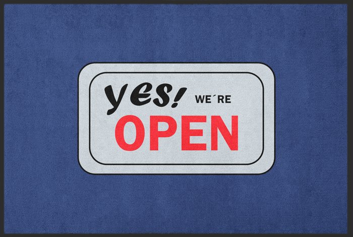 Fußmatte „yes! we're OPEN“