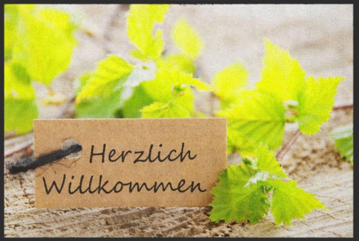 Fußmatte „Herzlich Willkommen!“ mit Kreidetafel