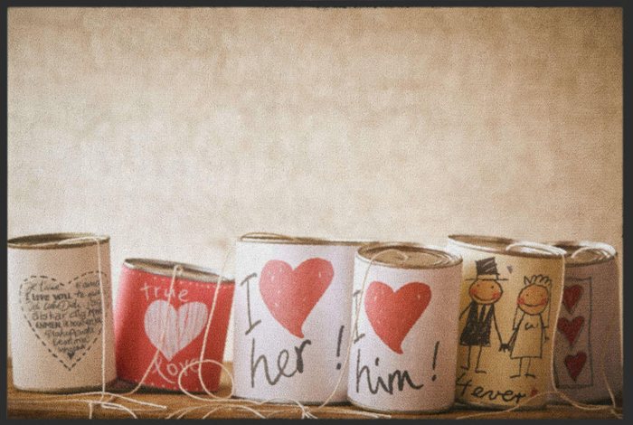 Fußmatte „Just married“ Kreidetafel