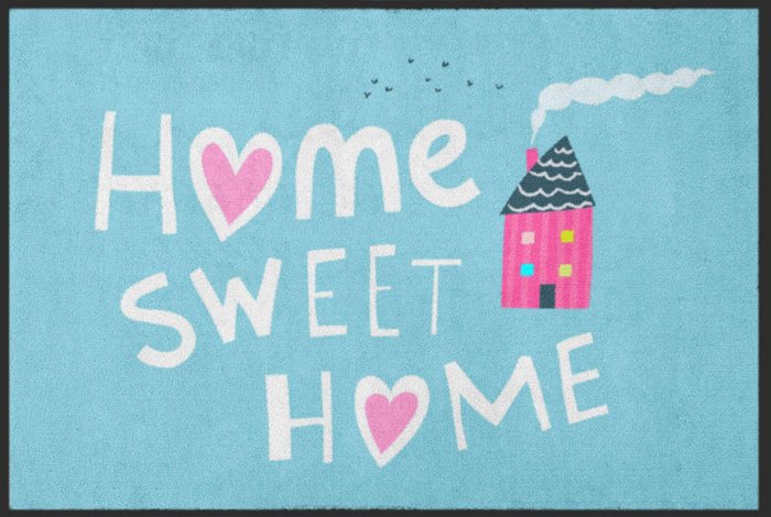 Fußmatte „Home Sweet Home“ in Hellblau