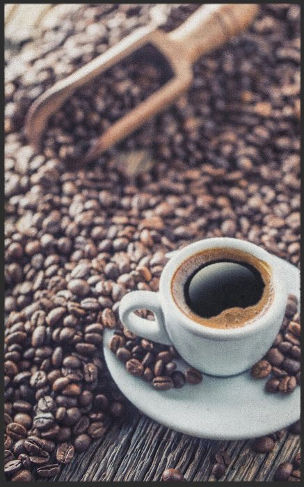 Fußmatte Kaffeetasse mit Bohnen