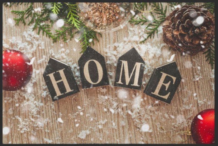 Fußmatte Weihnachten mit „HOME“-Häuschen