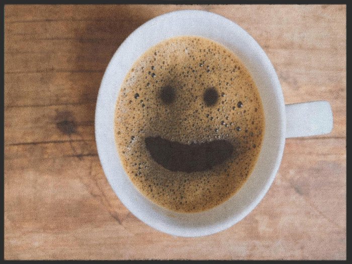 Fußmatte Kaffee mit Smiley